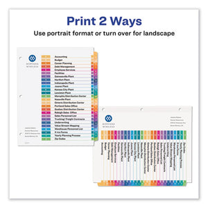 Avery® wholesale. AVERY Customizable Table Of Contents Ready Index Dividers With Multicolor Tabs, 26-tab, A To Z, 11 X 8.5, White, 1 Set. HSD Wholesale: Janitorial Supplies, Breakroom Supplies, Office Supplies.