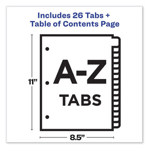 Avery® wholesale. AVERY Customizable Table Of Contents Ready Index Dividers With Multicolor Tabs, 26-tab, A To Z, 11 X 8.5, White, 1 Set. HSD Wholesale: Janitorial Supplies, Breakroom Supplies, Office Supplies.