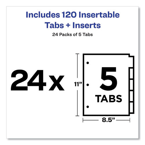 Avery® wholesale. AVERY Insertable Big Tab Dividers, 5-tab, Letter, 24 Sets. HSD Wholesale: Janitorial Supplies, Breakroom Supplies, Office Supplies.