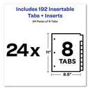 Avery® wholesale. AVERY Insertable Big Tab Dividers, 8-tab, Letter, 24 Sets. HSD Wholesale: Janitorial Supplies, Breakroom Supplies, Office Supplies.