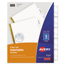Avery® wholesale. AVERY Insertable Big Tab Dividers, 5-tab, Letter. HSD Wholesale: Janitorial Supplies, Breakroom Supplies, Office Supplies.