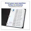 Avery® wholesale. AVERY Customizable Toc Ready Index Black And White Dividers, 12-tab, Letter. HSD Wholesale: Janitorial Supplies, Breakroom Supplies, Office Supplies.