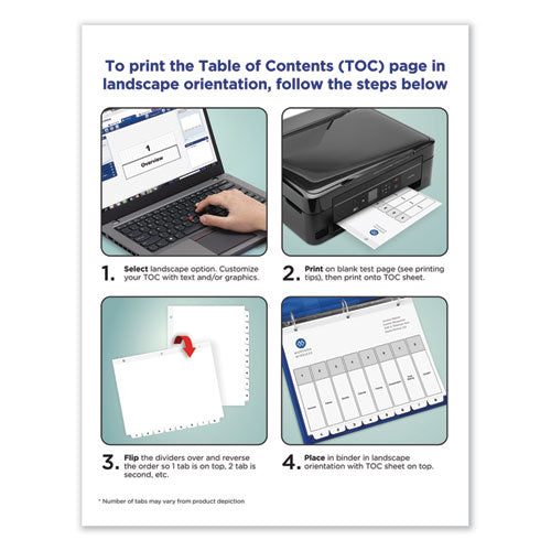 Avery® wholesale. AVERY Customizable Toc Ready Index Black And White Dividers, 31-tab, Letter. HSD Wholesale: Janitorial Supplies, Breakroom Supplies, Office Supplies.