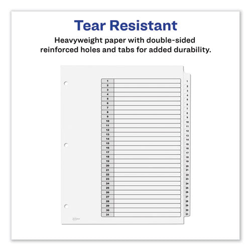 Avery® wholesale. AVERY Customizable Toc Ready Index Black And White Dividers, 31-tab, Letter. HSD Wholesale: Janitorial Supplies, Breakroom Supplies, Office Supplies.