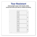 Avery® wholesale. AVERY Customizable Toc Ready Index Black And White Dividers, 5-tab, Letter. HSD Wholesale: Janitorial Supplies, Breakroom Supplies, Office Supplies.