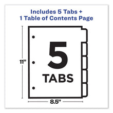 Load image into Gallery viewer, Avery® wholesale. AVERY Customizable Toc Ready Index Black And White Dividers, 5-tab, Letter. HSD Wholesale: Janitorial Supplies, Breakroom Supplies, Office Supplies.