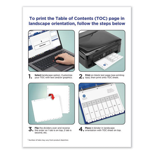 Avery® wholesale. AVERY Customizable Toc Ready Index Black And White Dividers, 8-tab, Letter. HSD Wholesale: Janitorial Supplies, Breakroom Supplies, Office Supplies.