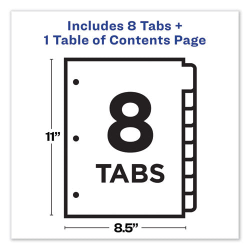 Avery® wholesale. AVERY Customizable Toc Ready Index Black And White Dividers, 8-tab, Letter. HSD Wholesale: Janitorial Supplies, Breakroom Supplies, Office Supplies.