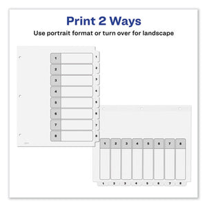Avery® wholesale. AVERY Customizable Toc Ready Index Black And White Dividers, 8-tab, Letter. HSD Wholesale: Janitorial Supplies, Breakroom Supplies, Office Supplies.