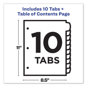 Avery® wholesale. AVERY Customizable Toc Ready Index Black And White Dividers, 10-tab, Letter. HSD Wholesale: Janitorial Supplies, Breakroom Supplies, Office Supplies.