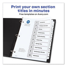 Load image into Gallery viewer, Avery® wholesale. AVERY Customizable Toc Ready Index Black And White Dividers, 10-tab, Letter. HSD Wholesale: Janitorial Supplies, Breakroom Supplies, Office Supplies.
