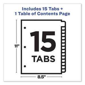 Avery® wholesale. AVERY Customizable Toc Ready Index Black And White Dividers, 15-tab, Letter. HSD Wholesale: Janitorial Supplies, Breakroom Supplies, Office Supplies.