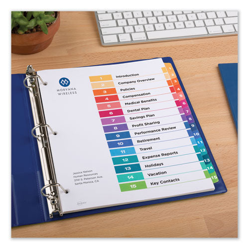 Avery® wholesale. AVERY Customizable Toc Ready Index Multicolor Dividers, 15-tab, Letter. HSD Wholesale: Janitorial Supplies, Breakroom Supplies, Office Supplies.