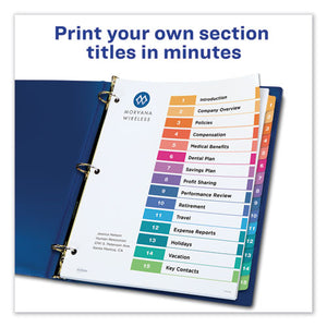 Avery® wholesale. AVERY Customizable Toc Ready Index Multicolor Dividers, 15-tab, Letter. HSD Wholesale: Janitorial Supplies, Breakroom Supplies, Office Supplies.