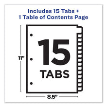 Load image into Gallery viewer, Avery® wholesale. AVERY Customizable Toc Ready Index Multicolor Dividers, 15-tab, Letter. HSD Wholesale: Janitorial Supplies, Breakroom Supplies, Office Supplies.