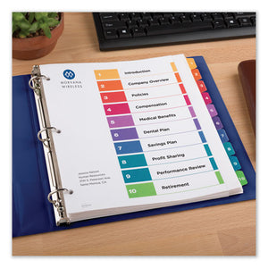 Avery® wholesale. AVERY Customizable Toc Ready Index Multicolor Dividers, 10-tab, Letter. HSD Wholesale: Janitorial Supplies, Breakroom Supplies, Office Supplies.