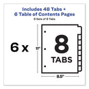 Avery® wholesale. AVERY Customizable Toc Ready Index Multicolor Dividers, 8-tab, Letter, 6 Sets. HSD Wholesale: Janitorial Supplies, Breakroom Supplies, Office Supplies.