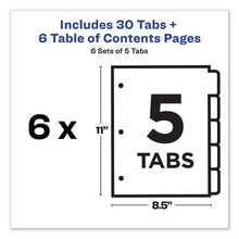 Load image into Gallery viewer, Avery® wholesale. AVERY Customizable Toc Ready Index Multicolor Dividers, 5-tab, Letter, 6 Sets. HSD Wholesale: Janitorial Supplies, Breakroom Supplies, Office Supplies.