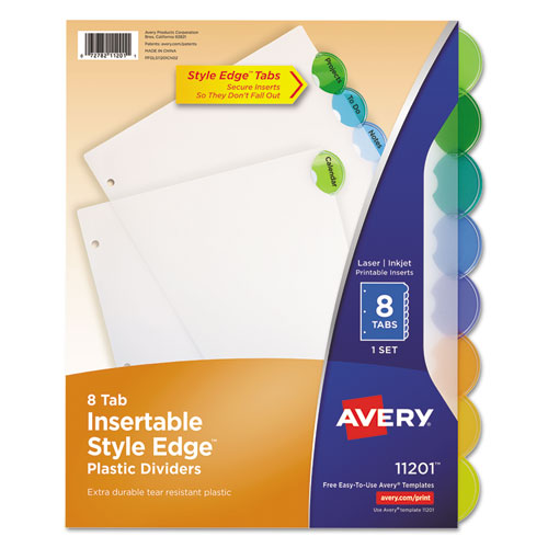 Avery® wholesale. AVERY Insertable Style Edge Tab Plastic Dividers, 8-tab, 11 X 8.5, Translucent, 1 Set. HSD Wholesale: Janitorial Supplies, Breakroom Supplies, Office Supplies.