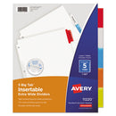 Avery® wholesale. AVERY Insertable Big Tab Dividers, 5-tab, 11 1-8 X 9 1-4. HSD Wholesale: Janitorial Supplies, Breakroom Supplies, Office Supplies.