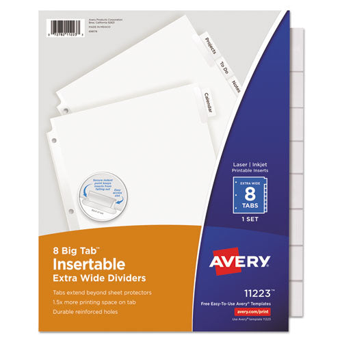 Avery® wholesale. AVERY Insertable Big Tab Dividers, 8-tab, 11 1-8 X 9 1-4. HSD Wholesale: Janitorial Supplies, Breakroom Supplies, Office Supplies.