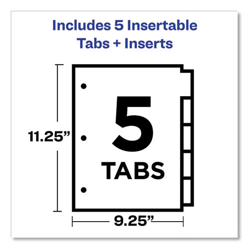Avery® wholesale. AVERY Insertable Big Tab Plastic Three-pocket Corner Lock Dividers, 5-tab, 11.13 X 9.25, Assorted, 1 Set. HSD Wholesale: Janitorial Supplies, Breakroom Supplies, Office Supplies.