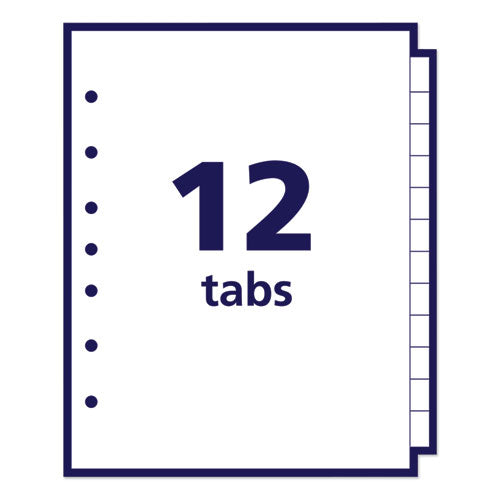 Avery® wholesale. AVERY Preprinted Tab Dividers, 12-tab, 8.5 X 5 1-2. HSD Wholesale: Janitorial Supplies, Breakroom Supplies, Office Supplies.