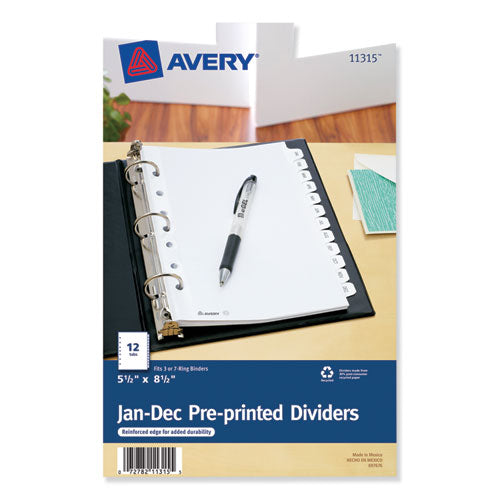 Avery® wholesale. AVERY Preprinted Tab Dividers, 12-tab, 8.5 X 5 1-2. HSD Wholesale: Janitorial Supplies, Breakroom Supplies, Office Supplies.