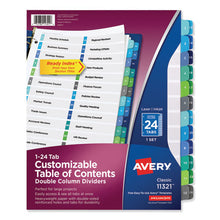 Load image into Gallery viewer, Avery® wholesale. AVERY Customizable Toc Ready Index Double Column Multicolor Dividers, 24-tab, Letter. HSD Wholesale: Janitorial Supplies, Breakroom Supplies, Office Supplies.