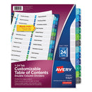 Avery® wholesale. AVERY Customizable Toc Ready Index Double Column Multicolor Dividers, 24-tab, Letter. HSD Wholesale: Janitorial Supplies, Breakroom Supplies, Office Supplies.