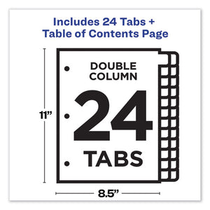 Avery® wholesale. AVERY Customizable Toc Ready Index Double Column Multicolor Dividers, 24-tab, Letter. HSD Wholesale: Janitorial Supplies, Breakroom Supplies, Office Supplies.