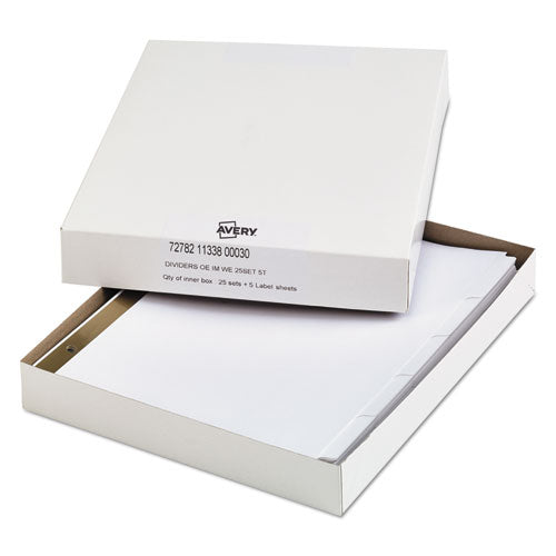 Office Essentials™ wholesale. Index Dividers With White Labels, 5-tab, 11 X 8.5, White, 25 Sets. HSD Wholesale: Janitorial Supplies, Breakroom Supplies, Office Supplies.
