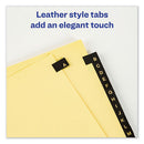 Avery® wholesale. AVERY Preprinted Black Leather Tab Dividers W-gold Reinforced Edge, 25-tab, Ltr. HSD Wholesale: Janitorial Supplies, Breakroom Supplies, Office Supplies.