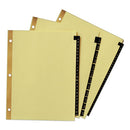 Avery® wholesale. AVERY Preprinted Black Leather Tab Dividers W-gold Reinforced Edge, 25-tab, Ltr. HSD Wholesale: Janitorial Supplies, Breakroom Supplies, Office Supplies.