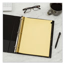 Avery® wholesale. AVERY Preprinted Black Leather Tab Dividers W-gold Reinforced Edge, 25-tab, Ltr. HSD Wholesale: Janitorial Supplies, Breakroom Supplies, Office Supplies.