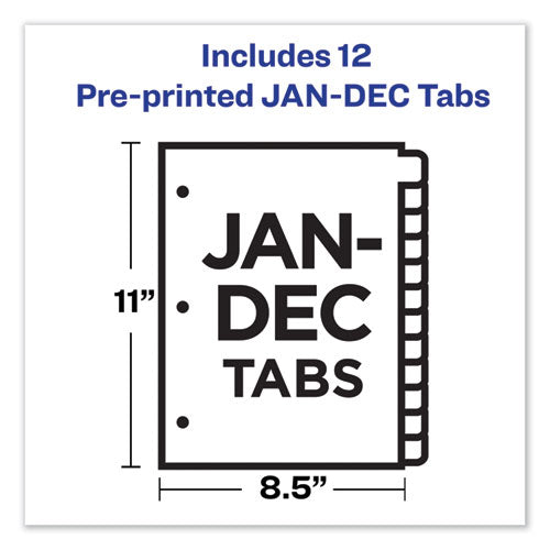 Avery® wholesale. AVERY Preprinted Black Leather Tab Dividers W-gold Reinforced Edge, 12-tab, Ltr. HSD Wholesale: Janitorial Supplies, Breakroom Supplies, Office Supplies.