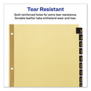 Avery® wholesale. AVERY Preprinted Black Leather Tab Dividers W-gold Reinforced Edge, 12-tab, Ltr. HSD Wholesale: Janitorial Supplies, Breakroom Supplies, Office Supplies.