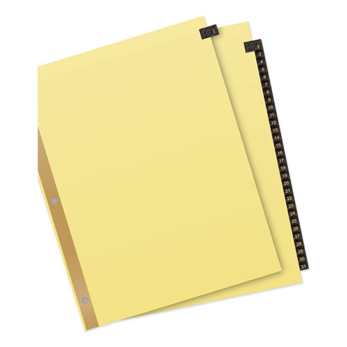 Avery® wholesale. AVERY Preprinted Black Leather Tab Dividers W-gold Reinforced Edge, 31-tab, Ltr. HSD Wholesale: Janitorial Supplies, Breakroom Supplies, Office Supplies.