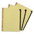Avery® wholesale. AVERY Preprinted Black Leather Tab Dividers W-gold Reinforced Edge, 31-tab, Ltr. HSD Wholesale: Janitorial Supplies, Breakroom Supplies, Office Supplies.