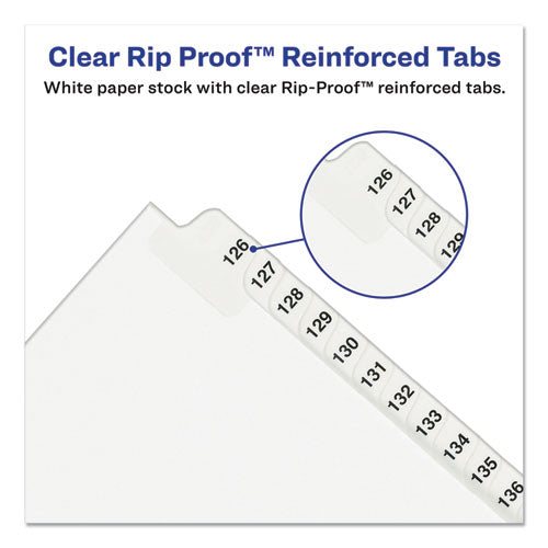 Avery® wholesale. AVERY Preprinted Legal Exhibit Bottom Tab Index Dividers, Avery Style, 26-tab, Exhibit 1 To Exhibit 25, 11 X 8.5, White, 1 Set. HSD Wholesale: Janitorial Supplies, Breakroom Supplies, Office Supplies.