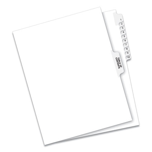 Avery® wholesale. AVERY Preprinted Legal Exhibit Side Tab Index Dividers, Avery Style, 11-tab, 1 To 10, 11 X 8.5, White, 1 Set. HSD Wholesale: Janitorial Supplies, Breakroom Supplies, Office Supplies.