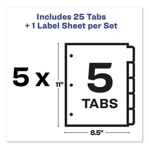 Avery® wholesale. AVERY Print And Apply Index Maker Clear Label Dividers, 5 Color Tabs, Letter, 5 Sets. HSD Wholesale: Janitorial Supplies, Breakroom Supplies, Office Supplies.