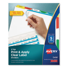 Load image into Gallery viewer, Avery® wholesale. AVERY Print And Apply Index Maker Clear Label Dividers, 5 Color Tabs, Letter, 5 Sets. HSD Wholesale: Janitorial Supplies, Breakroom Supplies, Office Supplies.