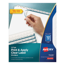 Load image into Gallery viewer, Avery® wholesale. AVERY Print And Apply Index Maker Clear Label Dividers, 12 White Tabs, Letter. HSD Wholesale: Janitorial Supplies, Breakroom Supplies, Office Supplies.