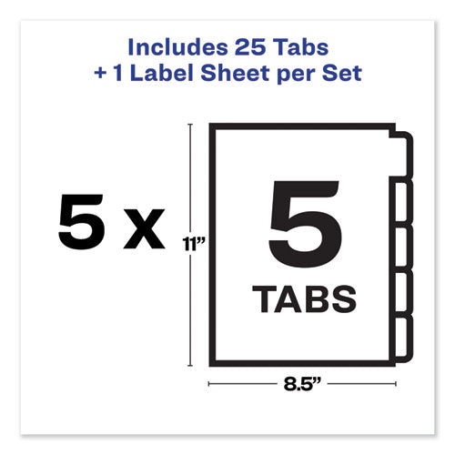 Avery® wholesale. AVERY Print And Apply Index Maker Clear Label Unpunched Dividers, 5tab, Letter, 5 Sets. HSD Wholesale: Janitorial Supplies, Breakroom Supplies, Office Supplies.