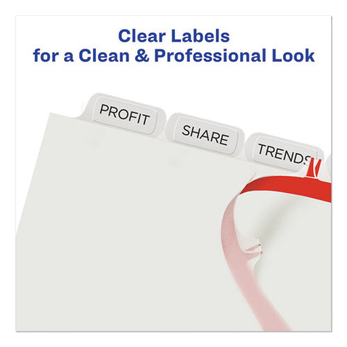 Avery® wholesale. AVERY Print And Apply Index Maker Clear Label Dividers, 8 White Tabs, Letter, 5 Sets. HSD Wholesale: Janitorial Supplies, Breakroom Supplies, Office Supplies.