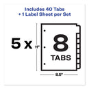 Avery® wholesale. AVERY Print And Apply Index Maker Clear Label Dividers, 8 White Tabs, Letter, 5 Sets. HSD Wholesale: Janitorial Supplies, Breakroom Supplies, Office Supplies.