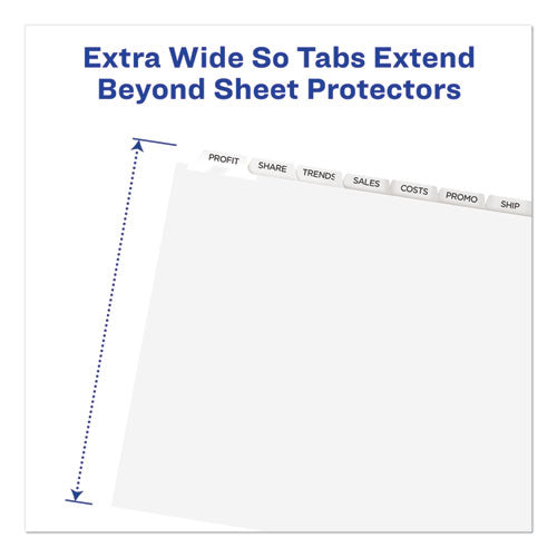 Avery® wholesale. AVERY Print And Apply Index Maker Clear Label Dividers, 8 White Tabs, Letter. HSD Wholesale: Janitorial Supplies, Breakroom Supplies, Office Supplies.