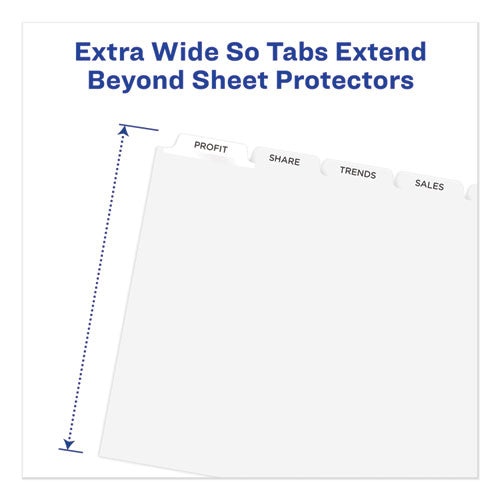 Avery® wholesale. AVERY Print And Apply Index Maker Clear Label Dividers, 5 White Tabs, Letter, 5 Sets. HSD Wholesale: Janitorial Supplies, Breakroom Supplies, Office Supplies.