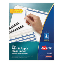 Load image into Gallery viewer, Avery® wholesale. AVERY Print And Apply Index Maker Clear Label Unpunched Dividers, 3-tab, Ltr, 25 Sets. HSD Wholesale: Janitorial Supplies, Breakroom Supplies, Office Supplies.